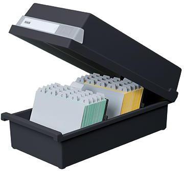 HAN Karteikasten 955-13 DIN A5 quer max. 1300Karten PS schwarz