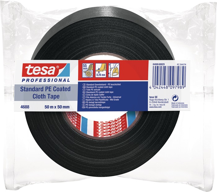 Gewebeband tesaband® Stand.4688 schwarz L.50m B.50mm Rl.TESA