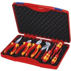Zangen-/Werkzeugsatz 7-tlg.Mehrkomp.-Hüllen/Ku.-Überzug Ku.-Koffer VDE KNIPEX