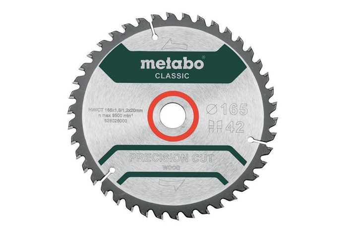 Kreissägeblatt precision cut wood classic D165x1,8/1,2xBohrung20mm Z.42 WZ HW/CT