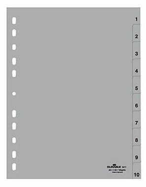 DURABLE Ordnerregister 651110 für A4 1-10 10tlg geprägte Taben