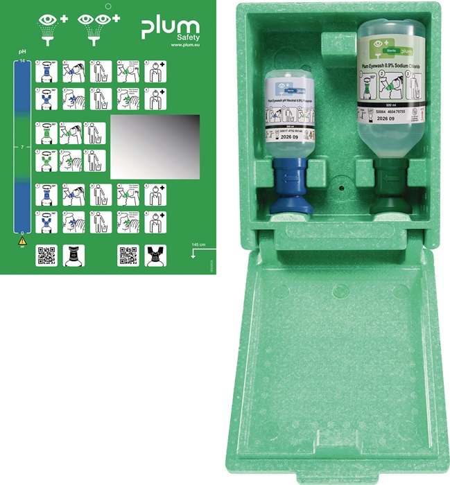 Augennotfallstation 1x200 ml pH Neutral,1x0,5l Augenspül. PLUM