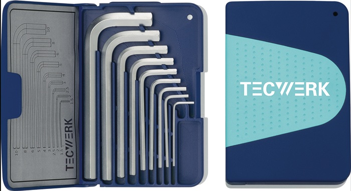Winkelschraubendrehersatz 9-tlg.Klappkassette SW 1,5-10mm kurz S2-Stahl TECWERK
