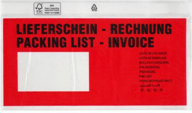 UNIPACK Dokumententasche V722182 DL 70my rt/sw 500 St./Pack.