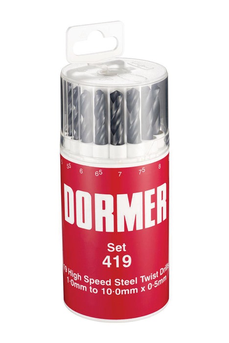 Spiralbohrersatz A191 DIN 338 TypN D.1-10x0,5mm HSS 19tlg.Runddose DORMER