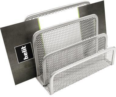 helit Briefständer Mesh H2518300 14x7x9,7cm 3Fächer Metall silber