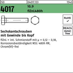 Sechskantschraube ISO 4017 VG M8x 20 10.9 zinklamellenb. 200 Stück