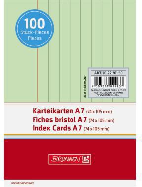 BRUNNEN Karteikarte 102270150 DIN A7 liniert gn 100 St./Pack.
