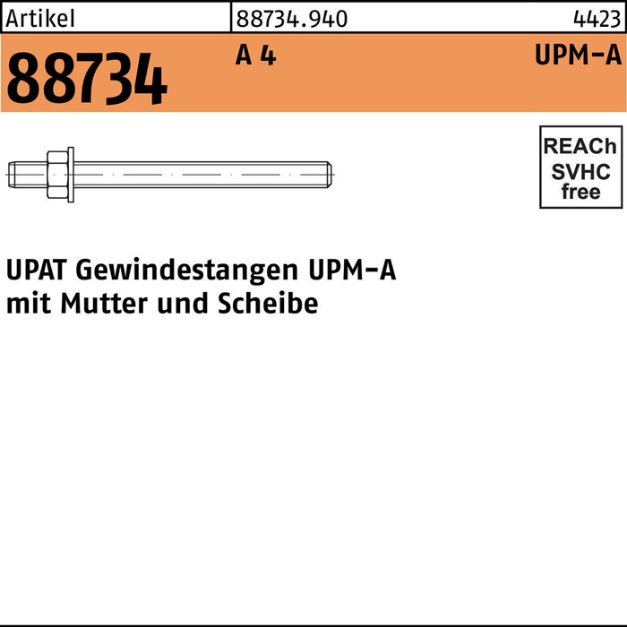 Ankerstange R 88734 UPM-A M10/170 A 4 20 Stück UPAT