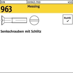 Senkschraube DIN 963 Schlitz M3x 10 Messing 200 Stück