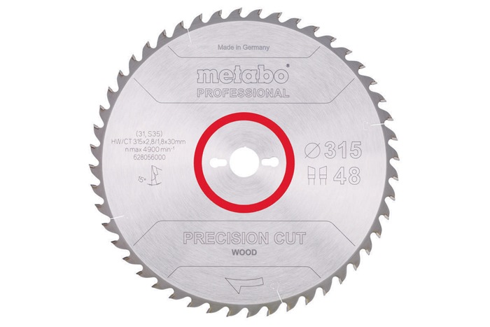 Kreissägeblatt precision cut wood professional D315xB2,8xg30mm 48Z. WZ 15Gr.