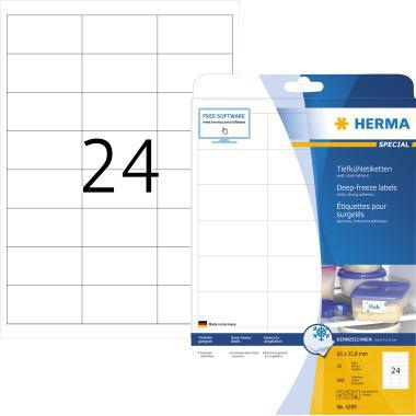 HERMA Tiefkühletikett 4389 66x33,8mm weiß 600 St./Pack.