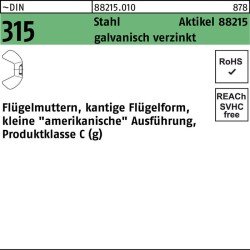 Flügelmutter R 88215 M6 Stahl galv.verz. 500 Stück