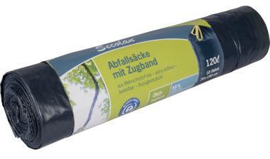 Secolan Müllbeutel H1324 120l Zugband sw 10St.