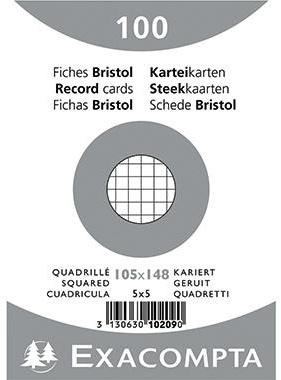 Exacompta Karteikarte 10209E DIN A6 kariert weiß 100 St./Pack.