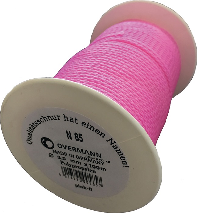 Pflastererschnur L.100m D.3mm 100kg PP pink,fluoresz.