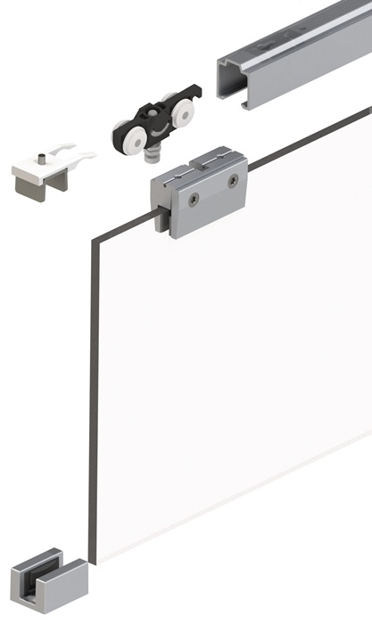 Schiebetürsystem MK-L 80 50kg GLT ESG 8mm Kompletts.HELM