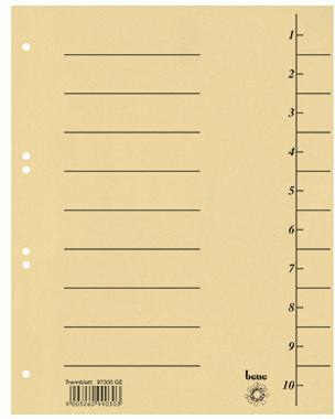 Bene Trennblatt 97300GE A4 Karton gelb 100 St./Pack.