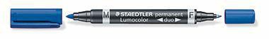 STAEDTLER Permanentmarker Lumocolor duo 348-3 0,6mm/1,5mm blau