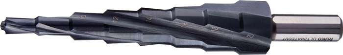 Stufenbohrer ULTIMATECUT Bohrber.6-20mm HSS RUnaTEC Spiralnut Z.4 Stufen 8 RUKO