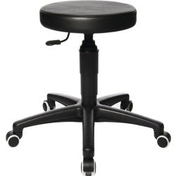 Drehhocker Tec 70 m.Rl.Kunstlederpolster schwarz Sitz-H.390-520mm TOPSTAR