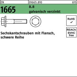 Sechskantschraube EN 1665 Flansch M12x 35 8.8 galv.verz. 100 Stück