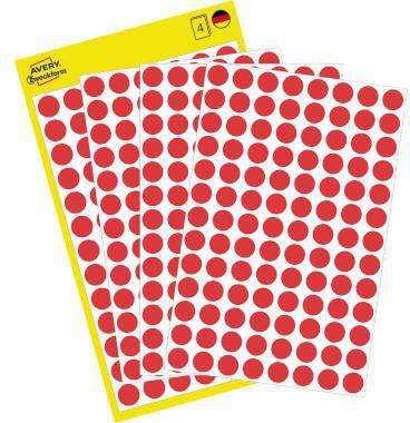 Avery Zweckform Markierungspunkt 3010 8mm rot 416 St./Pack.