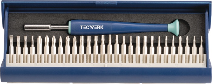 Feinmechanikerbitset 29tlg.m.Wechselbits in Ku.-Kass.TECWERK