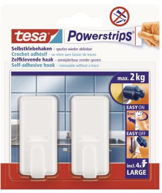 tesa Haken Powerstrips 58010-00044 L Classic ws 2 St./Pa