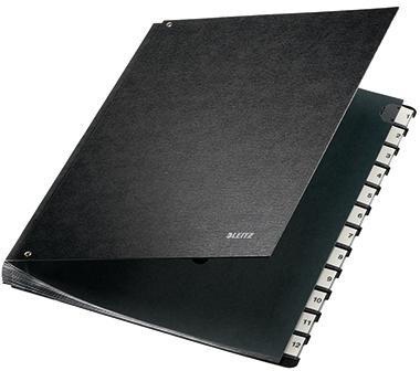 Leitz Pultordner 58120095 DIN A4 12Fächer Hartpappe schwarz