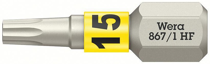 Bit 867 TORX® HF 1/4 Zoll TX 15 L.25mm m.Farbleitsystem WERA