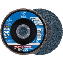 Fächerscheibe POLIFAN Z SG POWER STEELOX D.125mm K.60 INOX ZK Ausf.fl.PFERD