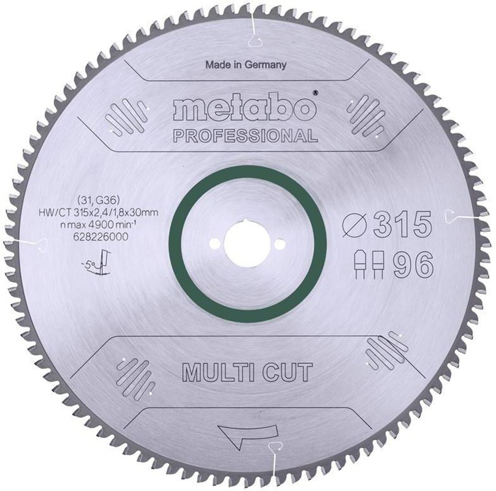 Kreissägeblatt multi cut professional HW/CT 315x30x2,4/1,8 D315xB2,4x30mm 96Z.