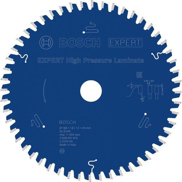 Kreissägeblatt Expert for High Pressure Laminate AD 168mm Z.52 HLTCG Bohr.20mm