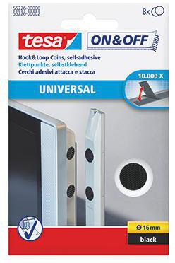 tesa Klettpunkte On & Off 55226-00000 schwarz 8 St./Pack.