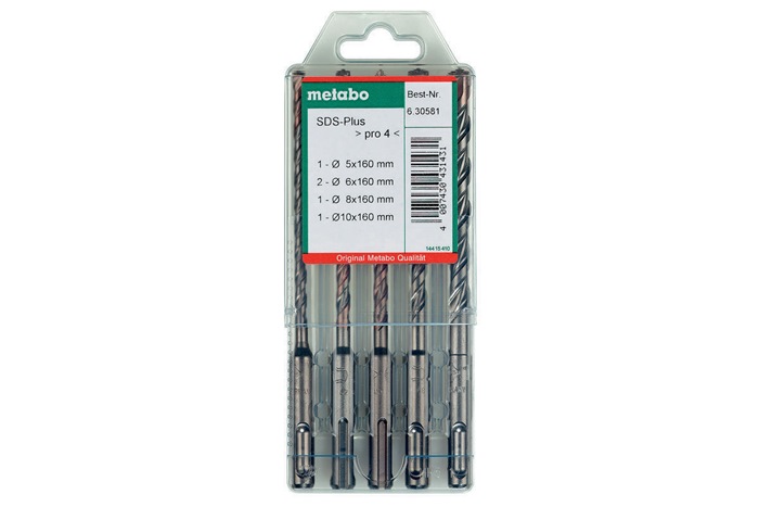 Hammerbohrersatz SDS-plus Pro 4 5-tlg.SDS-Plus Ku.-Kass.METABO