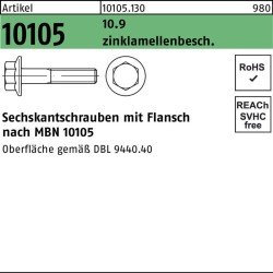 Sechskantflanschschraube R 10105 M16x 1,5x 40 10.9 flZnnc-L 50 Stück