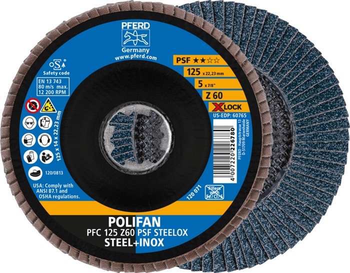 Fächerscheibe X-LOCK PSF Z STEELOX D.125mm K.60 kon.INOX ZK Z PFERD
