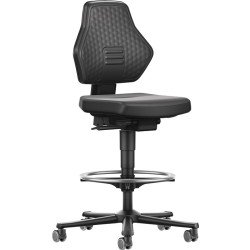 Arbeitsdrehstuhl Air Flow Rl.+Fußring Kunstlederpolster schwarz