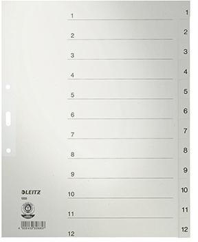 Leitz Register 12330085 DIN A4 1-12 volle Höhe Papier grau