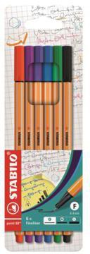 STABILO Fineliner point 88 88/6 0,4mm farbig sortiert 6 St./Pack.