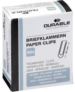 DURABLE Briefklammer 121025 32mm verzinkt 100 St./Pack.