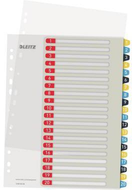 Leitz Register Cosy 12490000 A4 bedruckbar PP farbig 1-20