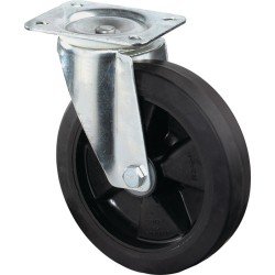 Lenkrolle D.200mm Trgf.300kg Elastikgummi Platte L135xB110mm BS ROLLEN