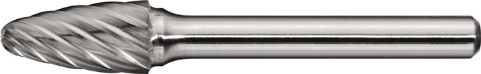 Frässtift RBF INOX D.6mm Kopf-L.18mm Schaft-D.6mm HM Verz.Normal,fein TECWERK