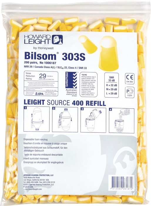 Gehörschutzstöpsel Bilsom 303S EN 352-2 SNR 32 dB Nachfüllpack 200 PA/Pack,Gr.S