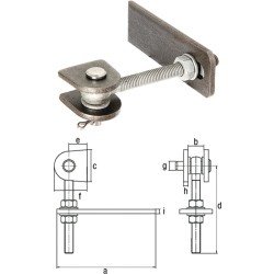 Verstellbares Torband 135x19x44x120x25x45x12x6mm STA roh Btl.GAH