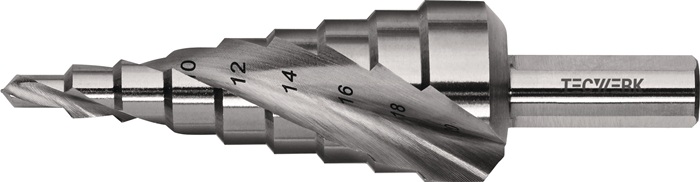Stufenbohrer Bohrber.4-20mm HSS Spiralnut Z.2 Stufen 9 TECWERK