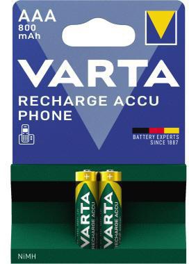 Varta Akku Phone Accu 58398101402 AAA Micro T398 800mAh 2 St./Pack.