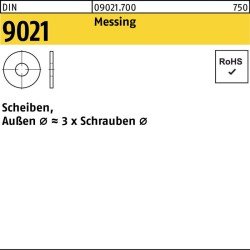 Unterlegscheibe DIN 9021 6,4x18x1,6 Messing 100 Stück